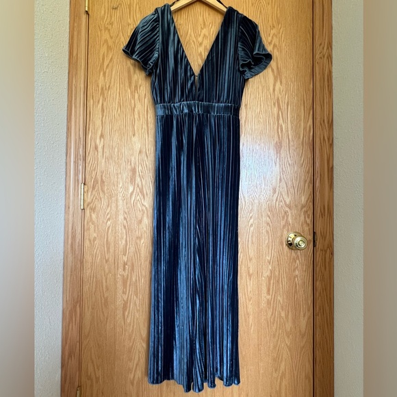 NWT Free People MINKPINK Lex Velvet Ribbed Jumpsuit in Sky, Size XS - Picture 6 of 9